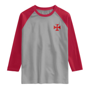 Vintage Catholic Knight Templar Crusader Cross Raglan Shirt