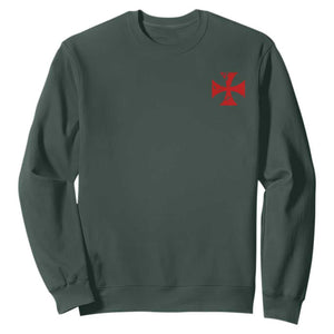 Vintage Catholic Knight Templar Crusader Cross Sweatshirt