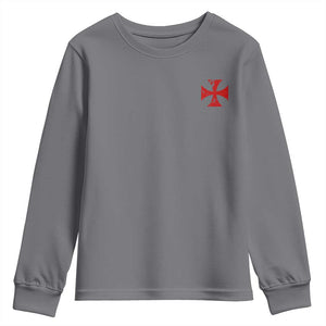 Vintage Catholic Knight Templar Crusader Cross Youth Sweatshirt