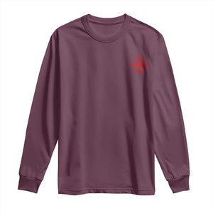 Vintage Catholic Knight Templar Jerusalem Cross Long Sleeve Shirt