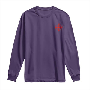 Vintage Catholic Knight Templar Jerusalem Cross Long Sleeve Shirt