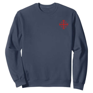 Vintage Catholic Knight Templar Jerusalem Cross Sweatshirt
