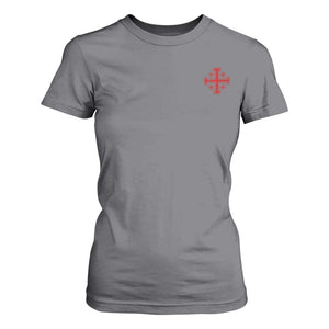 Vintage Catholic Knight Templar Jerusalem Cross T Shirt For Women