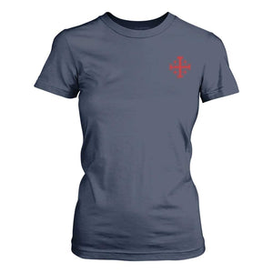 Vintage Catholic Knight Templar Jerusalem Cross T Shirt For Women