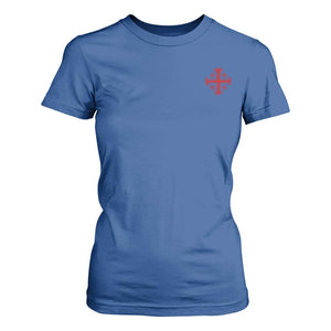 Vintage Catholic Knight Templar Jerusalem Cross T Shirt For Women