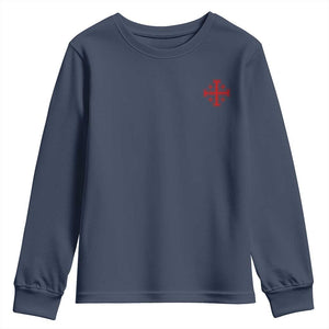 Vintage Catholic Knight Templar Jerusalem Cross Youth Sweatshirt