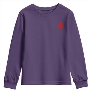Vintage Catholic Knight Templar Jerusalem Cross Youth Sweatshirt
