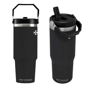 Knights Hospitaller Vintage Maltese Cross Catholic Christian Flip Straw Tumbler