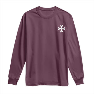 Knights Hospitaller Vintage Maltese Cross Catholic Christian Long Sleeve Shirt