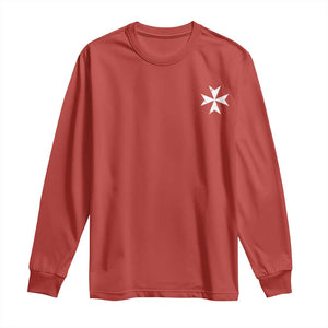 Knights Hospitaller Vintage Maltese Cross Catholic Christian Long Sleeve Shirt