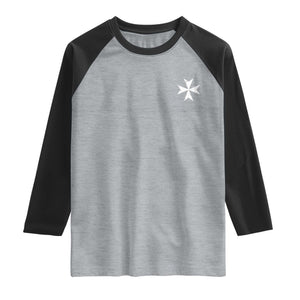 Knights Hospitaller Vintage Maltese Cross Catholic Christian Raglan Shirt