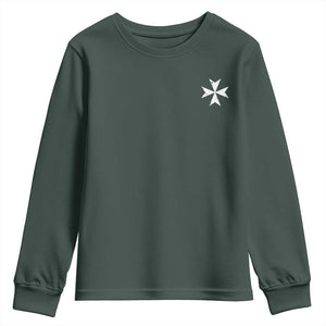 Knights Hospitaller Vintage Maltese Cross Catholic Christian Youth Sweatshirt