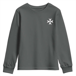 Knights Hospitaller Vintage Maltese Cross Catholic Christian Youth Sweatshirt