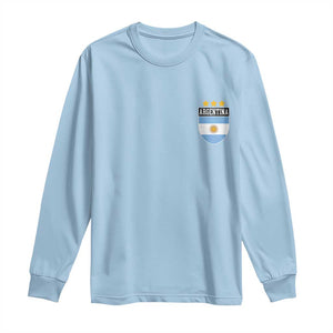 Argentina 3rd Star Vintage Argentine Football Crest Long Sleeve Shirt