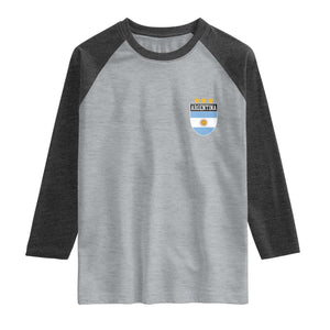 Argentina 3rd Star Vintage Argentine Football Crest Raglan Shirt