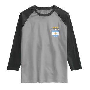 Argentina 3rd Star Vintage Argentine Football Crest Raglan Shirt