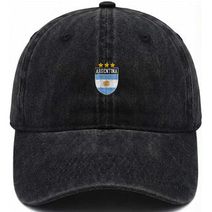 Argentina 3rd Star Vintage Argentine Football Crest Washed Cotton Baseball Cap