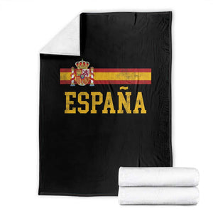 Espana Pride Vintage Spain Coat of Arms Patriotic Spainish Flag Throw Blanket