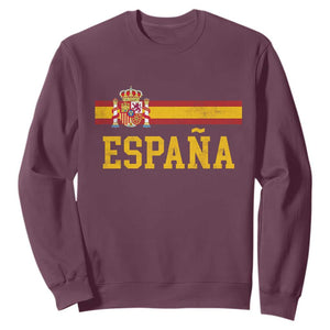 Espana Pride Vintage Spain Coat of Arms Patriotic Spainish Flag Sweatshirt