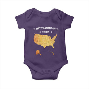 Native American Tribes Baby Onesie Vintage Native American Map US History TS11 Purple Print Your Wear