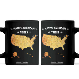Native American Tribes Coffee Mug Vintage Native American Map US History TS11 Black Print Your Wear