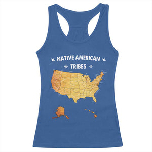 Native American Tribes Racerback Tank Top Vintage Native American Map US History TS11 Royal Blue Print Your Wear