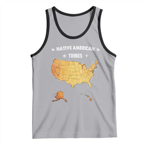 Native American Tribes Tank Top Vintage Native American Map US History TS11 Athletic Heather Black Print Your Wear