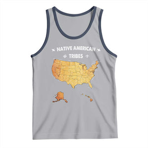 Native American Tribes Tank Top Vintage Native American Map US History TS11 Athletic Heather Navy Print Your Wear