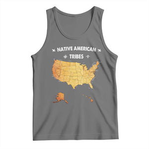 Native American Tribes Tank Top Vintage Native American Map US History TS11 Black Heather Print Your Wear