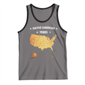 Native American Tribes Tank Top Vintage Native American Map US History TS11 Deep Heather Black Print Your Wear