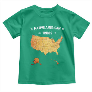 Native American Tribes Toddler T Shirt Vintage Native American Map US History TS11 Irish Green Print Your Wear