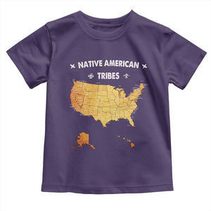 Native American Tribes Toddler T Shirt Vintage Native American Map US History TS11 Purple Print Your Wear