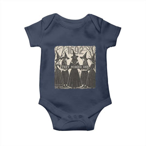 1692 They Missed One Baby Onesie Halloween Feminist Witch Trials TS11 Navy Print Your Wear