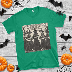 1692 They Missed One T Shirt Halloween Feminist Witch Trials TS11 Irish Green Print Your Wear