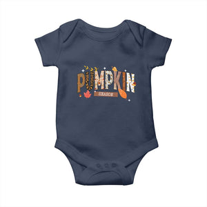 Pumpkin Season Baby Onesie Fall Autumn Harvest Season Thanksgiving TS11 Navy Print Your Wear