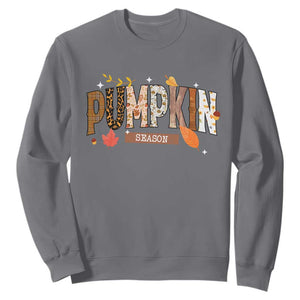 Pumpkin Season Sweatshirt Fall Autumn Harvest Season Thanksgiving TS11 Charcoal Print Your Wear