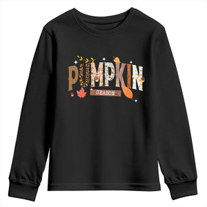Pumpkin Season Youth Sweatshirt Fall Autumn Harvest Season Thanksgiving TS11 Black Print Your Wear
