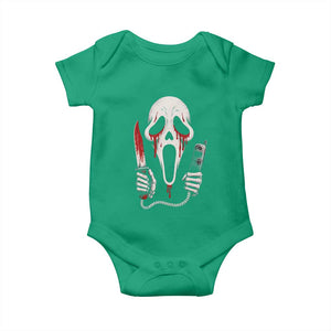 Funny Halloween Scary Face Ghost Baby Onesie Horror Slasher Bloody Knife TS11 Irish Green Print Your Wear