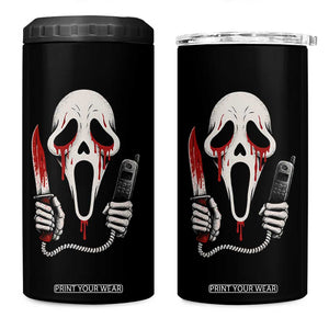 Funny Halloween Scary Face Ghost 4 in 1 Can Cooler Tumbler Horror Slasher Bloody Knife TS11 One Size: 16 oz Black Print Your Wear