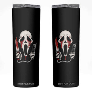 Funny Halloween Scary Face Ghost Skinny Tumbler Horror Slasher Bloody Knife TS11 Black Print Your Wear