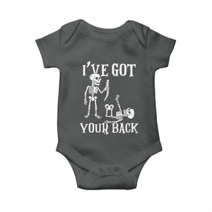 Funny I Got Your Back Baby Onesie Halloween Skeleton Skull TS11 Dark Heather Print Your Wear