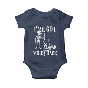 Funny I Got Your Back Baby Onesie Halloween Skeleton Skull TS11 Navy Print Your Wear