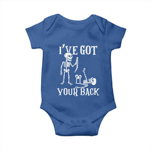 Funny I Got Your Back Baby Onesie Halloween Skeleton Skull TS11 Royal Blue Print Your Wear