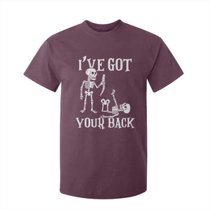 Funny I Got Your Back T Shirt For Kid Halloween Skeleton Skull TS11 Maroon Print Your Wear