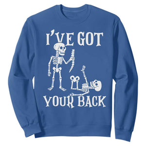 Funny I Got Your Back Sweatshirt Halloween Skeleton Skull TS11 Royal Blue Print Your Wear