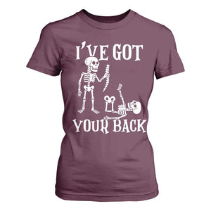 Funny I Got Your Back T Shirt For Women Halloween Skeleton Skull TS11 Maroon Print Your Wear
