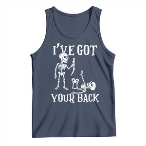 Funny I Got Your Back Tank Top Halloween Skeleton Skull TS11 Navy Print Your Wear