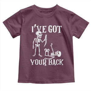 Funny I Got Your Back Toddler T Shirt Halloween Skeleton Skull TS11 Maroon Print Your Wear