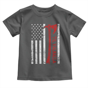 Viking Til Valhalla Toddler T Shirt Norse Mythology Axe USA Flag TS11 Dark Heather Print Your Wear