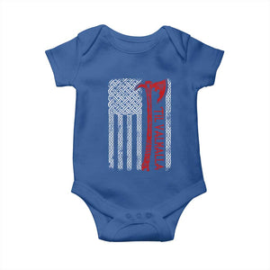 Viking Til Valhalla Baby Onesie Norse Mythology Axe Celtic Knot USA Flag TS11 Royal Blue Print Your Wear